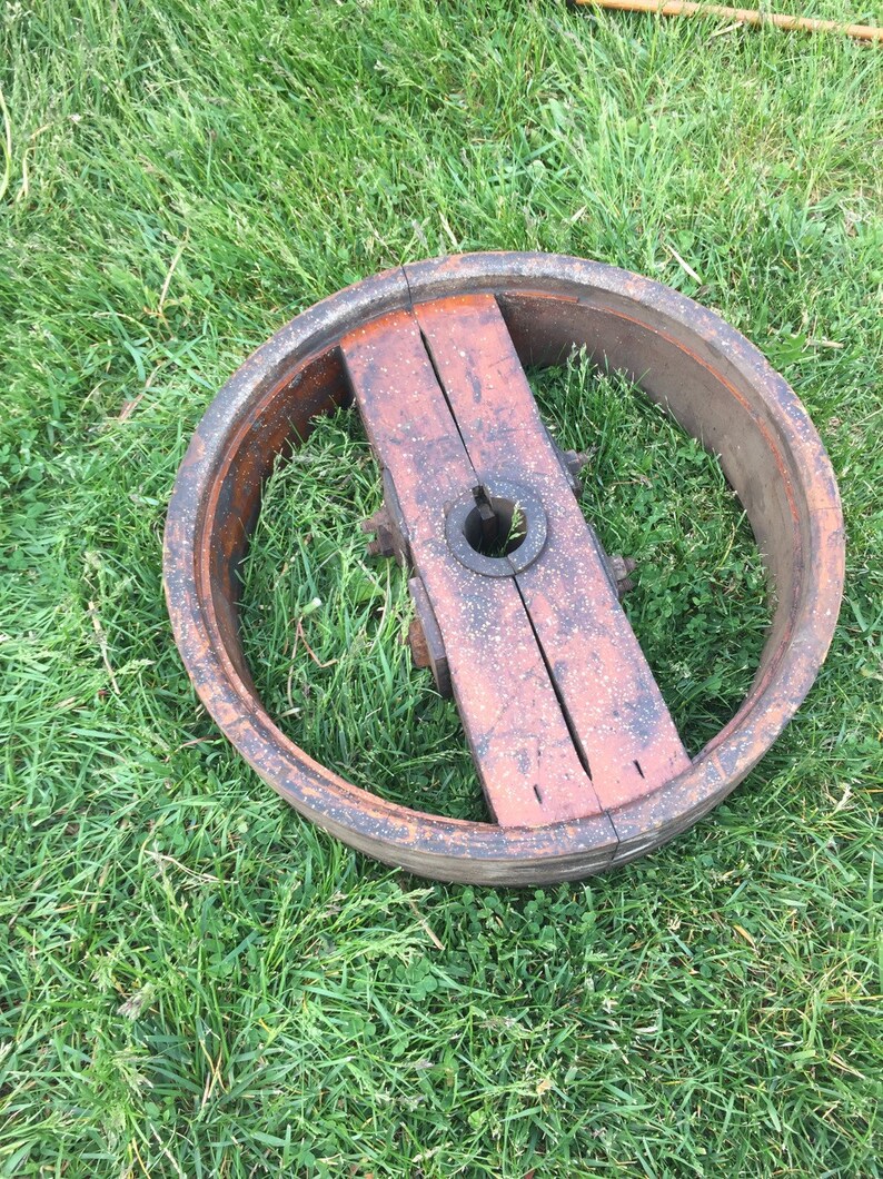 Vintage Large 24 Flat Belt PULLEY WHEEL Hit & Miss Etsy