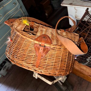 decorative fishing lure basket Lombok Woven Bait Vintage Fish Basket - Basket