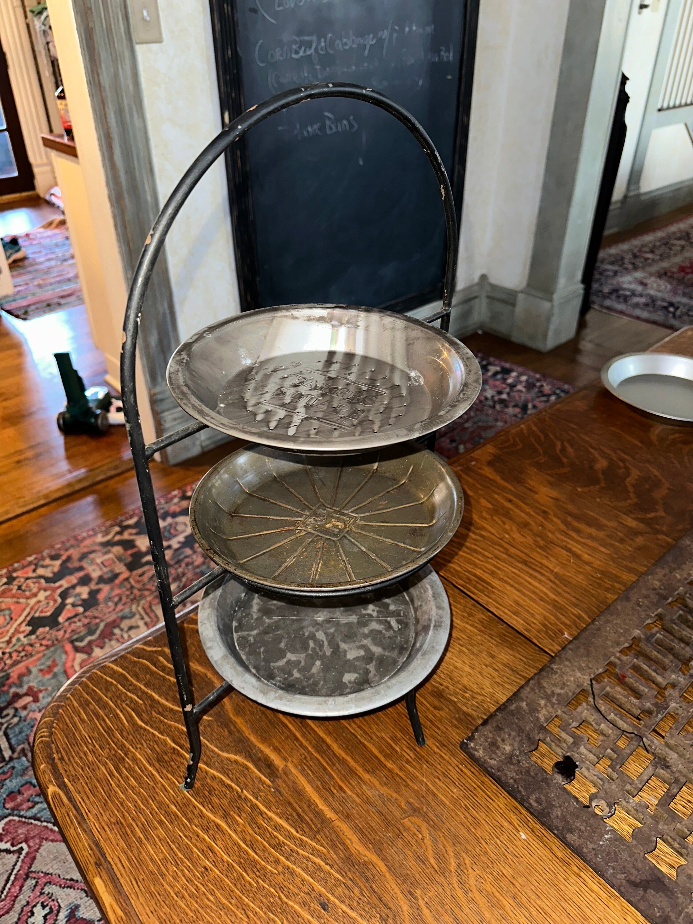Antique Kitchen 3-tier Pie Stand/plate Rack, Pie Pans Included but May ...