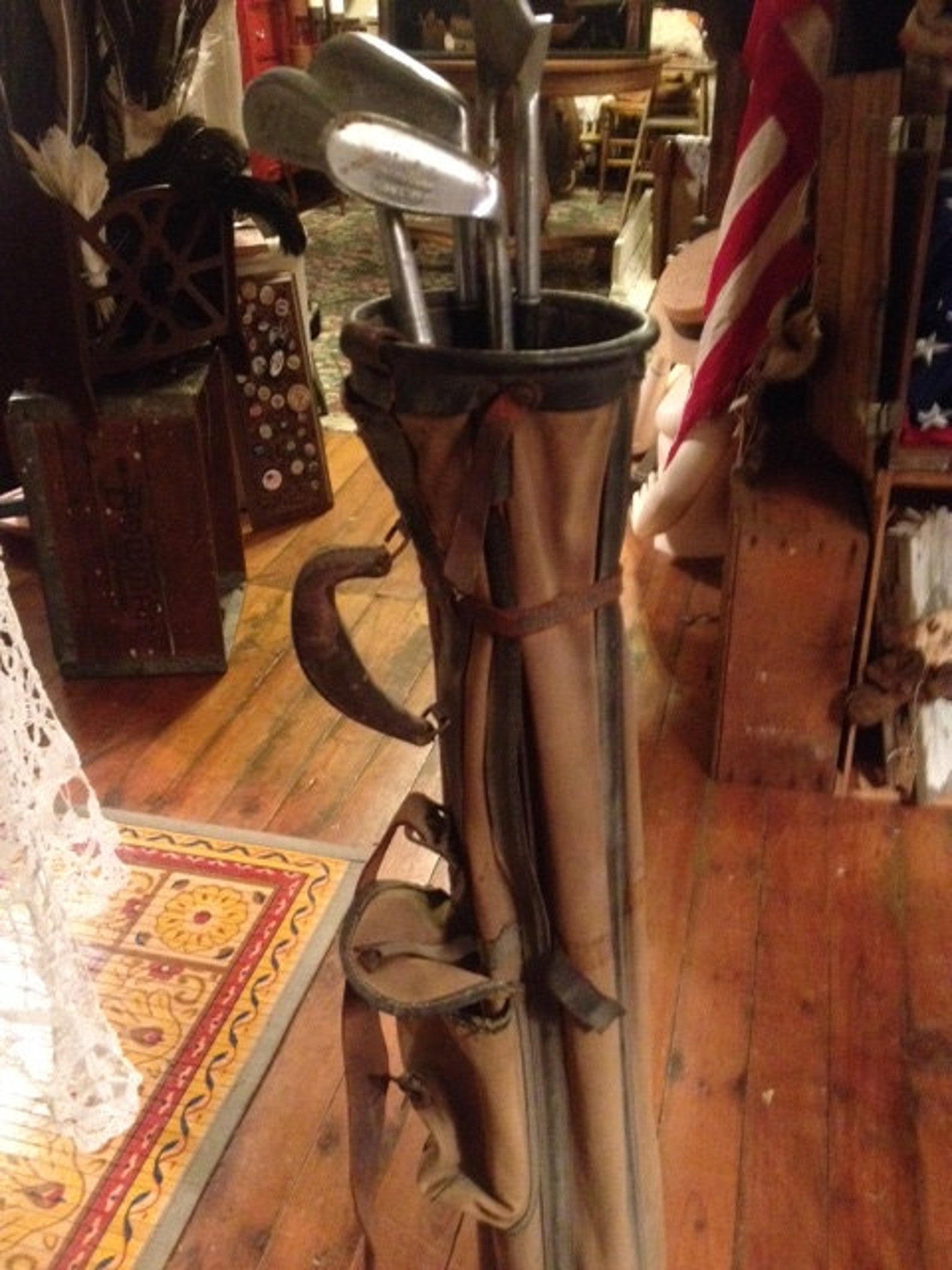 Vintage Golf Club Bag and 5 Wood Club Set Etsy