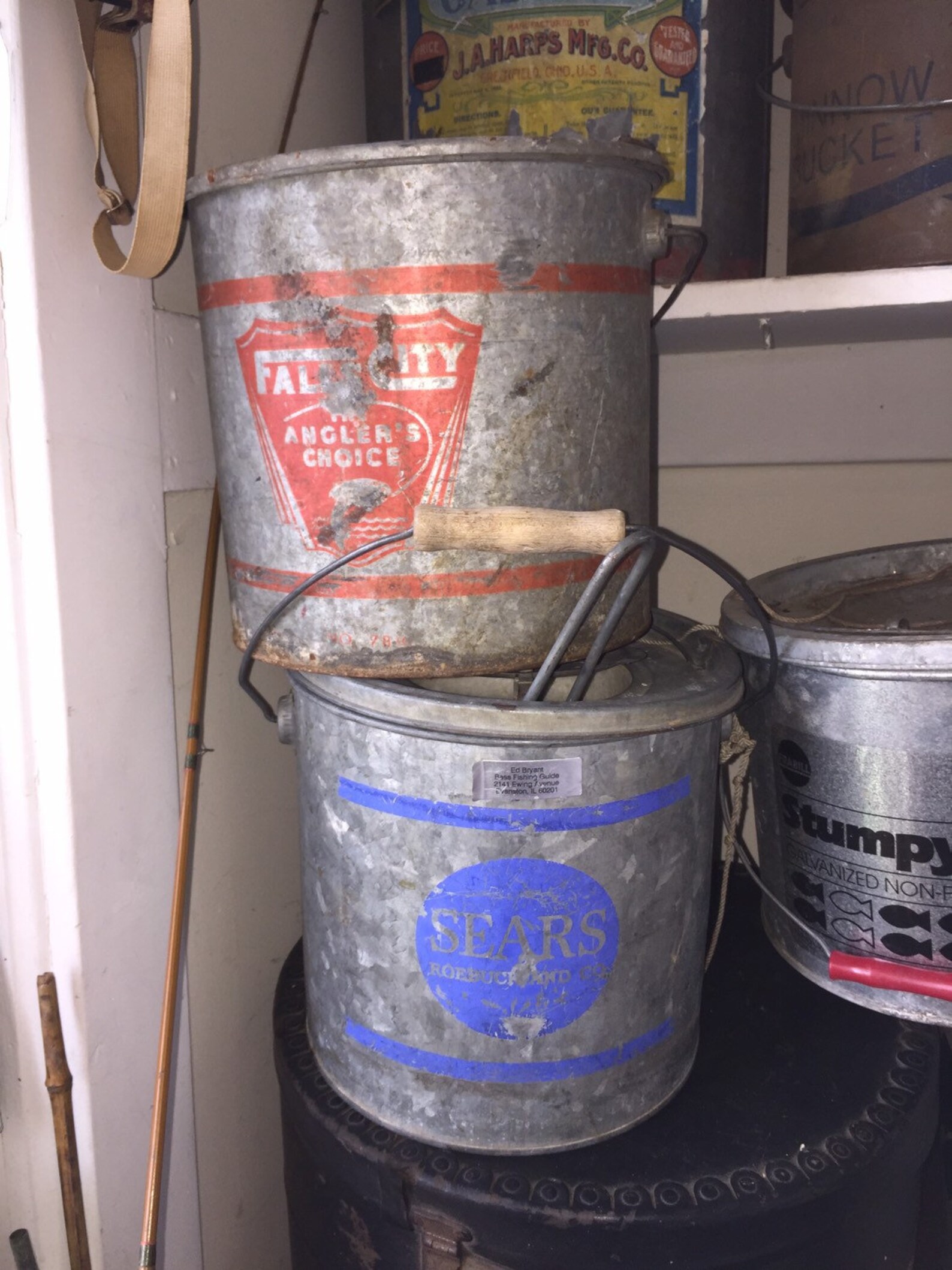 Vintage Minnow Bait Buckets Galvanized Pail nice Etsy