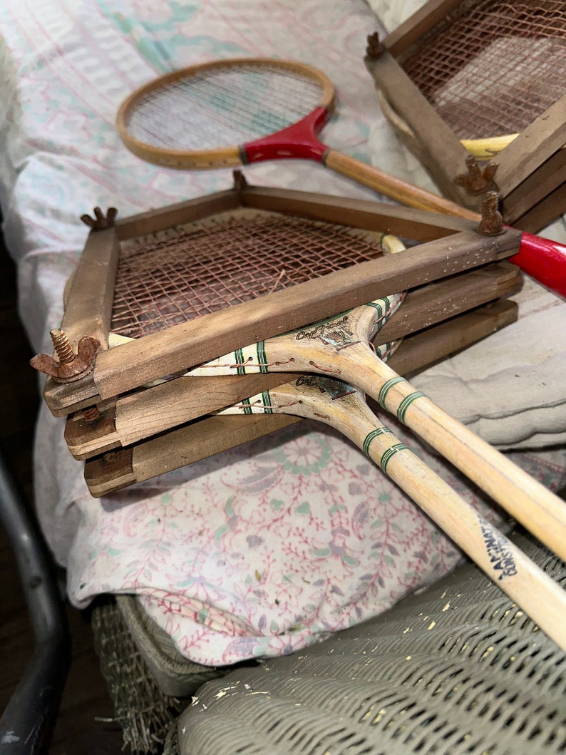 Set of 5 Vintage Badminton Wooden Rackets - Etsy