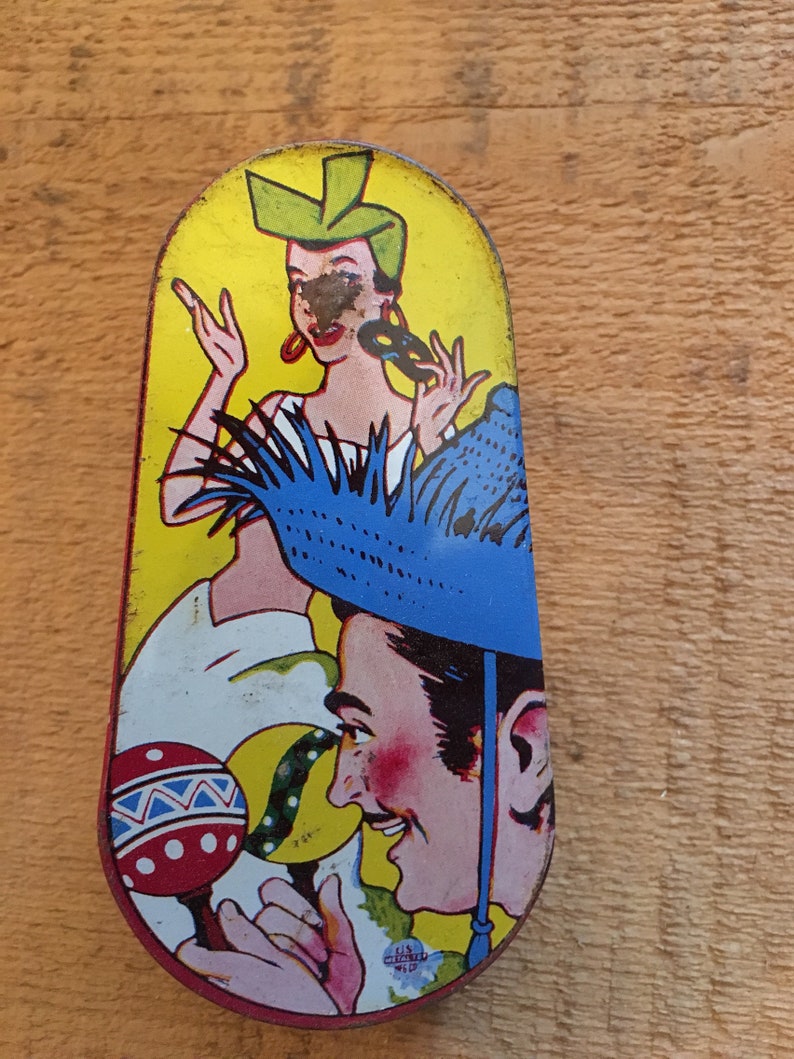 Vintage Metal Noise Maker Tin Litho Rattle Party Themed Etsy