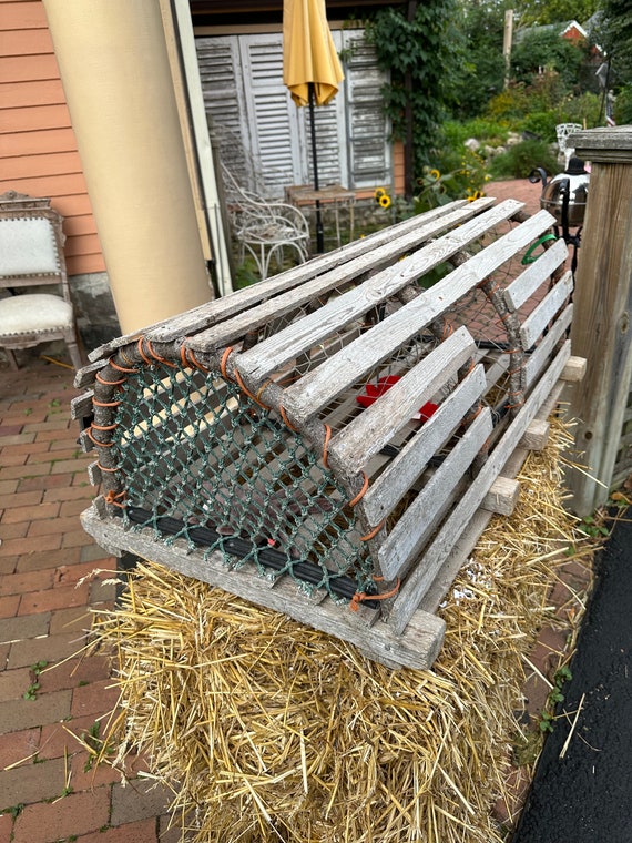 Authentic Home Made Antique Lobster Trap/cage, Approx 36 Long, 22