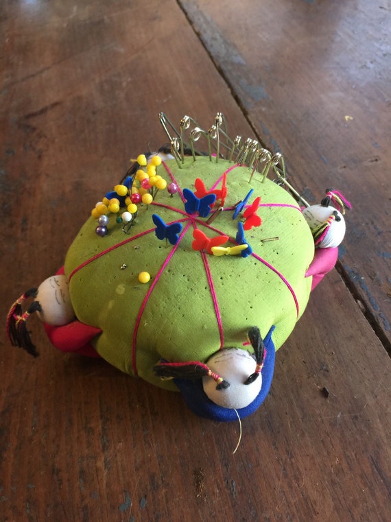 Antique Pin Cushion Holder, Very Unique, Very Coo… - image 1