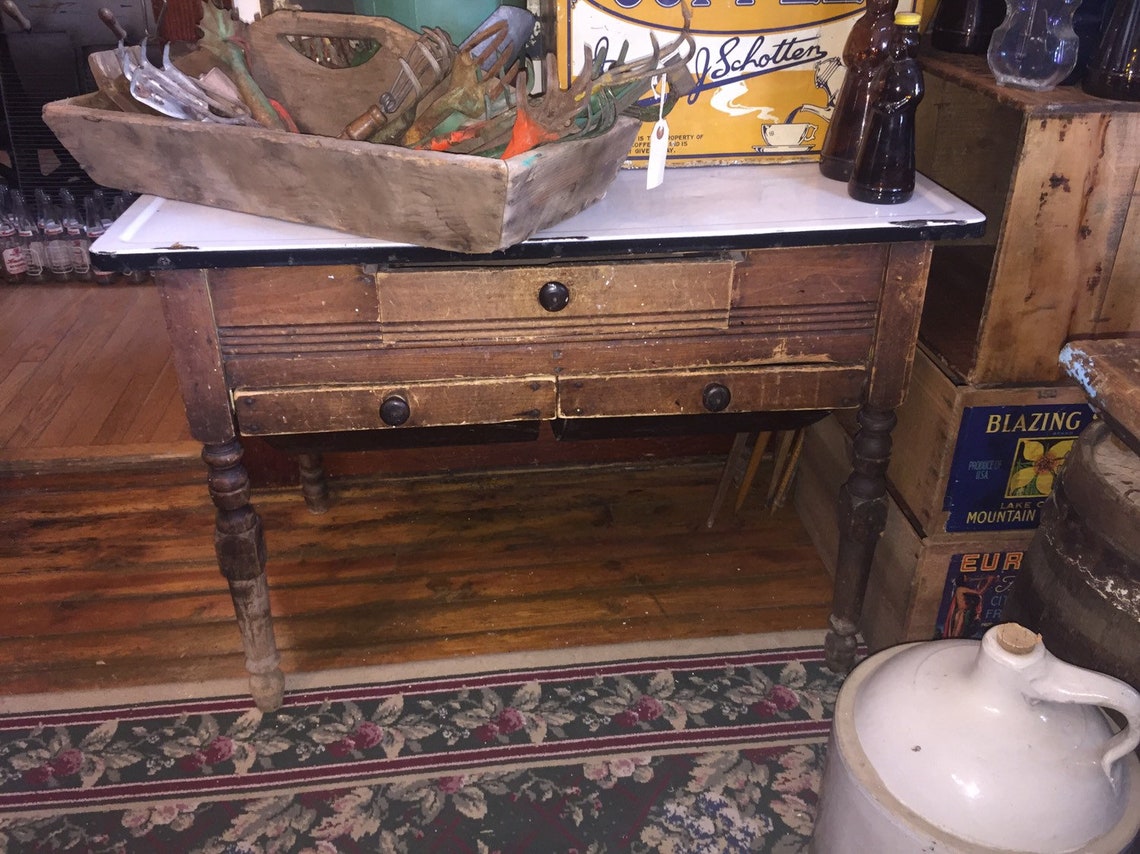 Beautiful Antique Possum Belly Bakers Table Original Finish Etsy