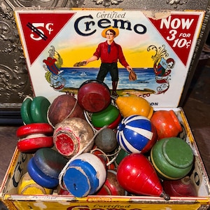 Vintage Wooden Spinning Top, Works Fine, listing is for one only, please let me know which one you would like or I will pick one