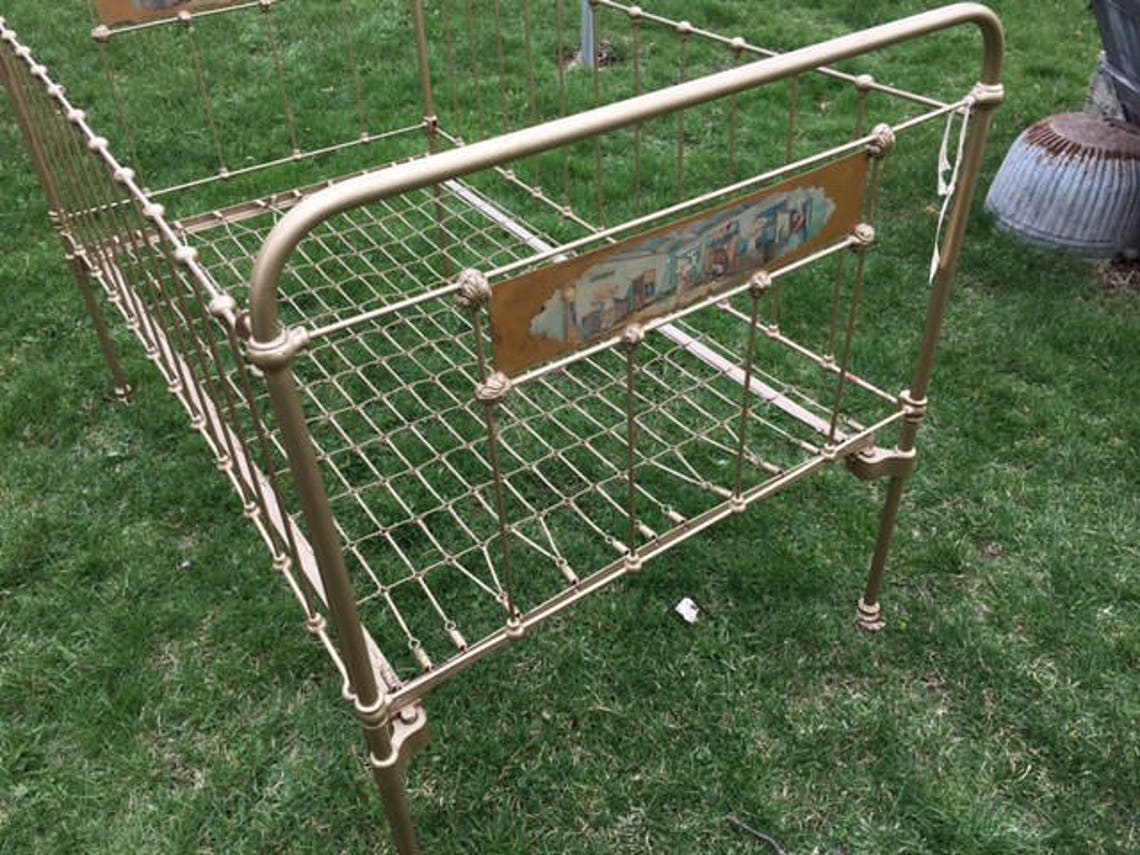 Antique Cast Iron Bed Day bed Size Heavy Very Old Approx Etsy