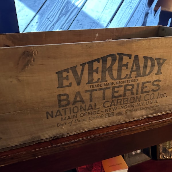 Antique Wood Battery Box Etsy
