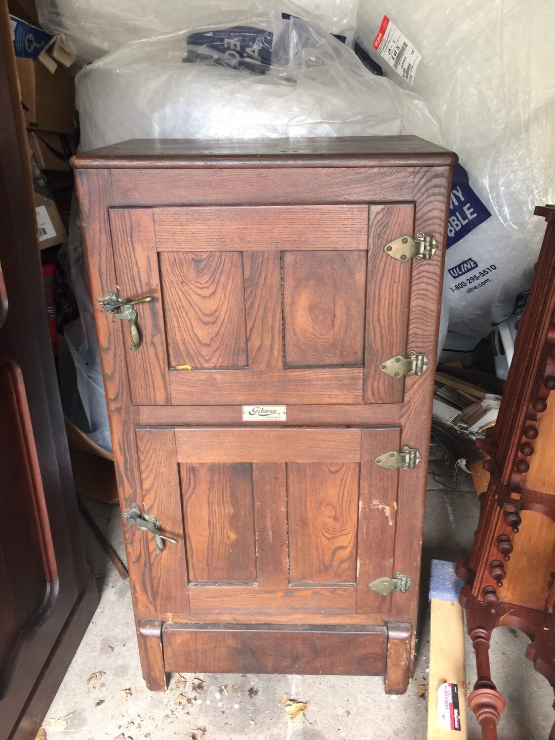 Antique Gibson Oak Ice Box Refrigerator, 1900 Ice Box, Approx 48 T 23 W