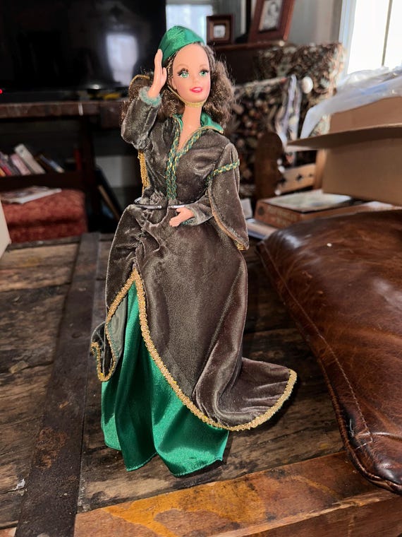 scarlett ohara green dress 1994 Hollywood Legends Collection BARBIE Curtain SYNCTAG