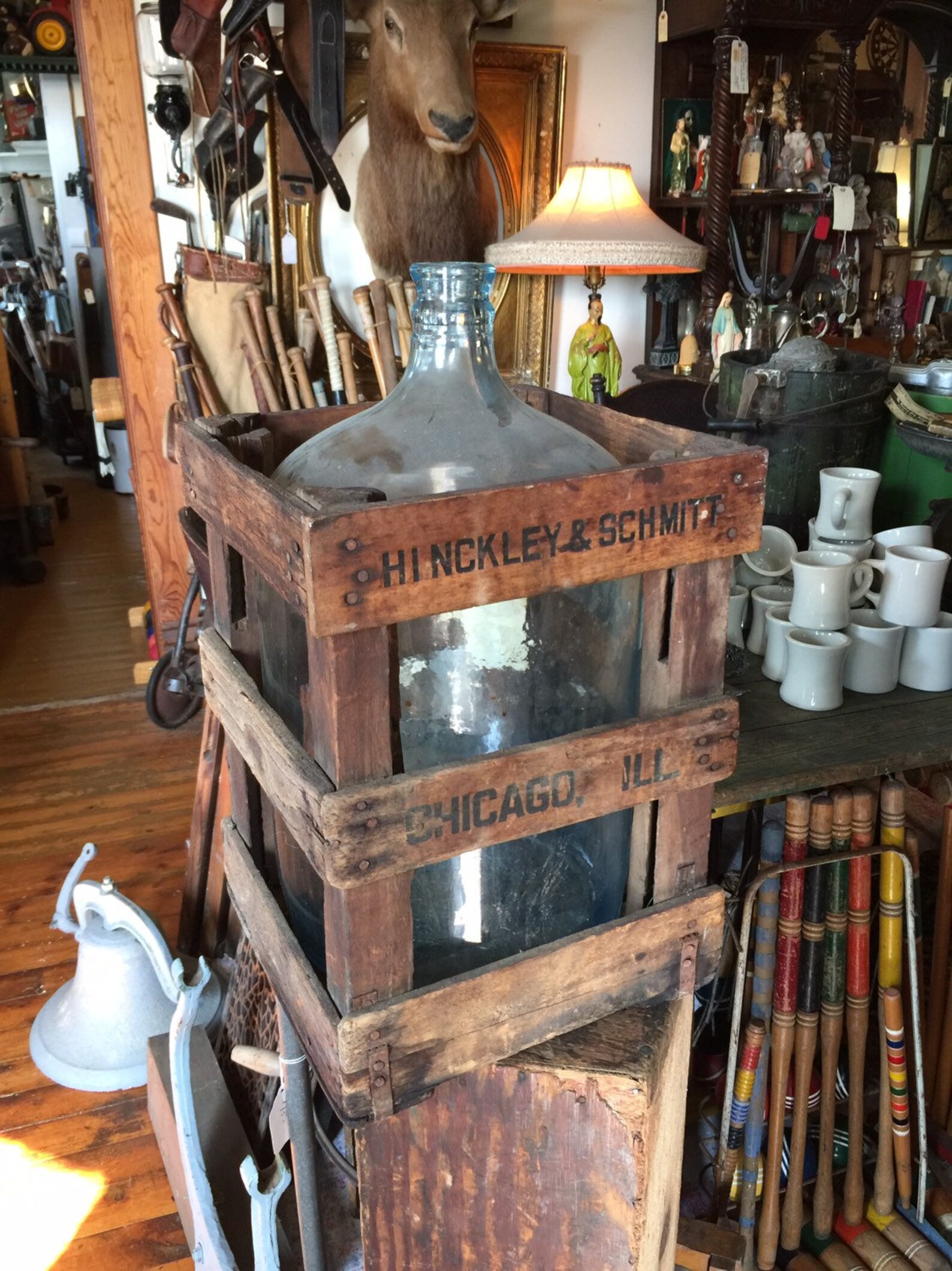 Antique Hinckley And Schmitt Water Bottle Wood Crate Marked Etsy