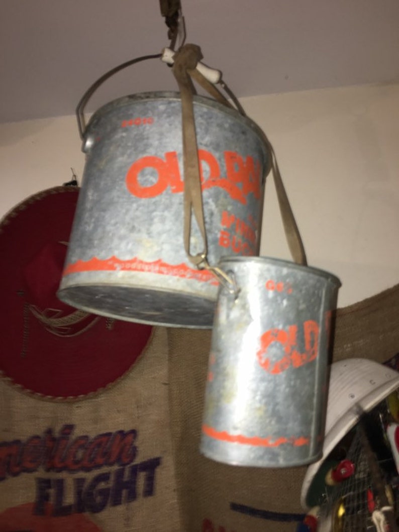 Vintage Old Pal Minnow Bait Bucket Galvanized Pail Great Etsy