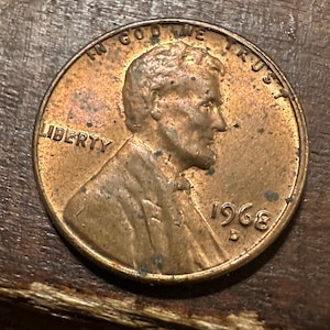 1968 D Lincoln Penny with Error on Top Rim, and &quot;L&quot; in Liberty on Edge.