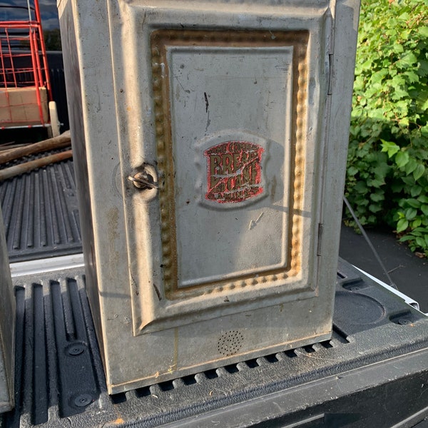 Early 1900s Galvanized TIN Bread & Pie CABINET SAFE, Approx 20” x 13 1/2” Wide 12" Deep including knob, listing is for one only