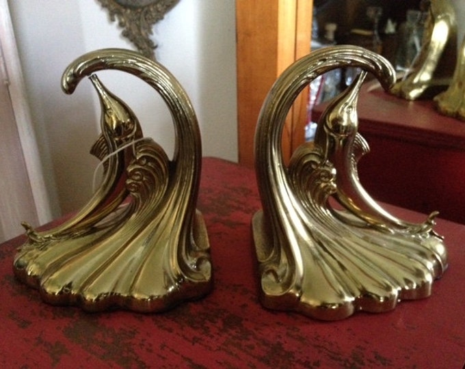 Vintage Cast Iron Brass Finish Swordfish ART DECO NOUVEAU Book Etsy