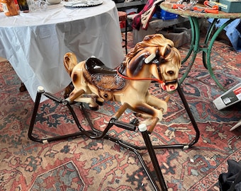 Vintage Rocking/Hobby Horse, 1970s Great Condition, Cool Childrens Room Decoration, see description section for shipping details