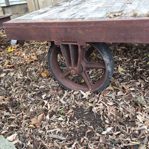 Industrial Cart, Factory Work Cart, Approx 60"L,36"W,18 1/2"T, Rare,Very Unique Coffee Table, see description area for shipping details