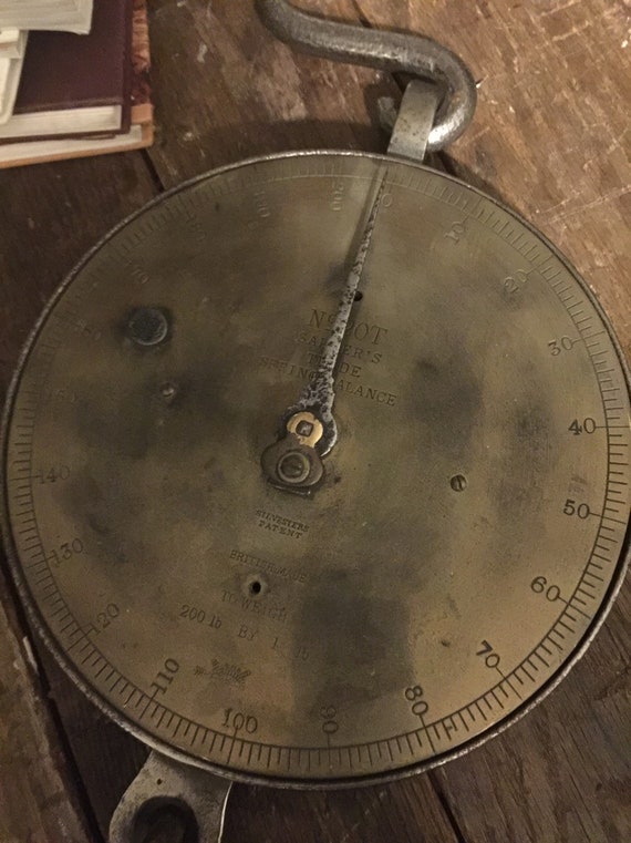 Antique SALTER'S 200lb Trade Spring Balance Scale With Hooks, No