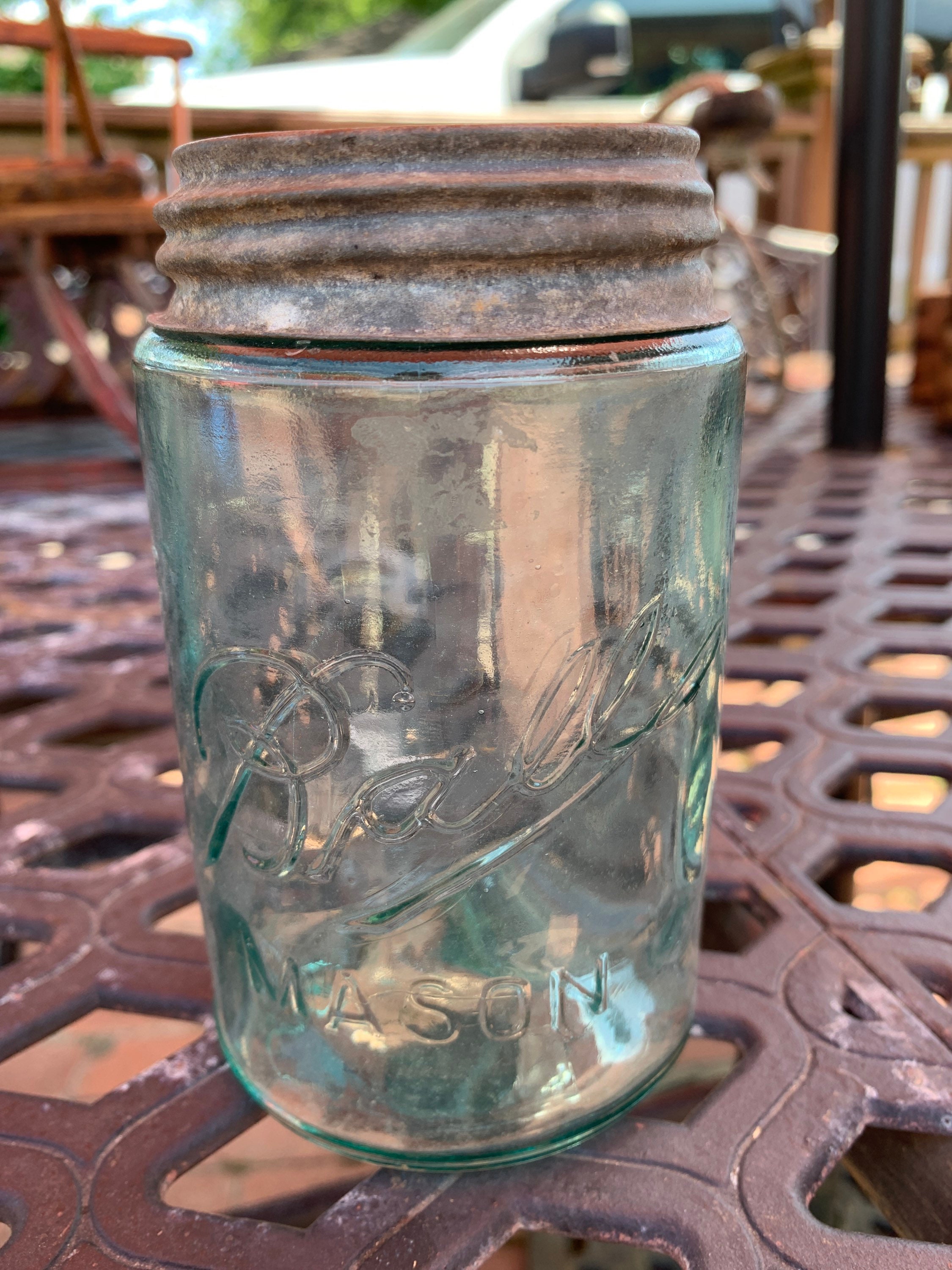 超レアBIG！1900年代初期アメリカアンティーク　MASON'Sメイソン容器 超レアBIG！1900年代初期アメリカアンティーク MASON'Sメイソン