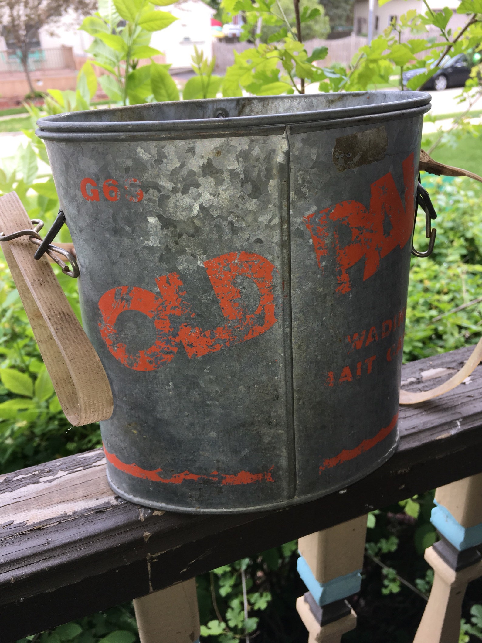2 Vintage Minnow Bait Buckets Galvanized Pail Listing is for Etsy