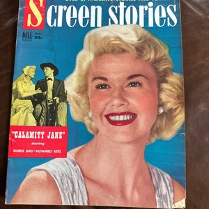 Screen Stories Magazine; December 1953; CALAMITY JANE, Doris Day on Cover Articles: Kiss Me Kate, Kathryn Grayson, Howard Keel
