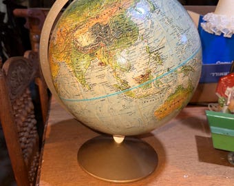 Vintage Replogle Land and Sea 12" World Globe Approx 1970’s