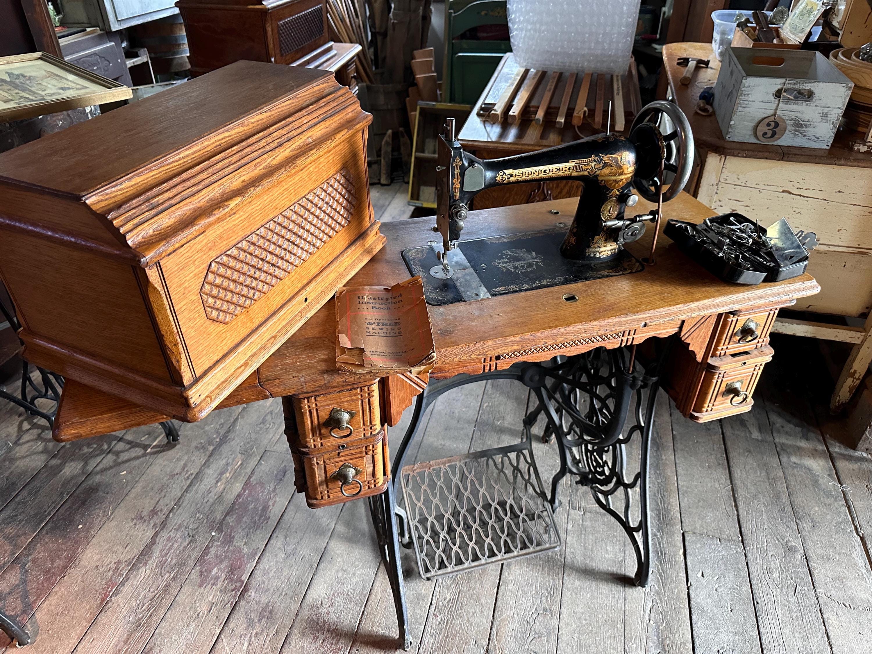 Singer Mfg Co Sewing Machine, Table and Stand, Very Solid, Great Old ...