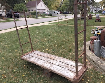 Industrial Cart, Factory Work Cart, Approx 65" L, Rare,Very Unique display shelf, see description area for shipping details