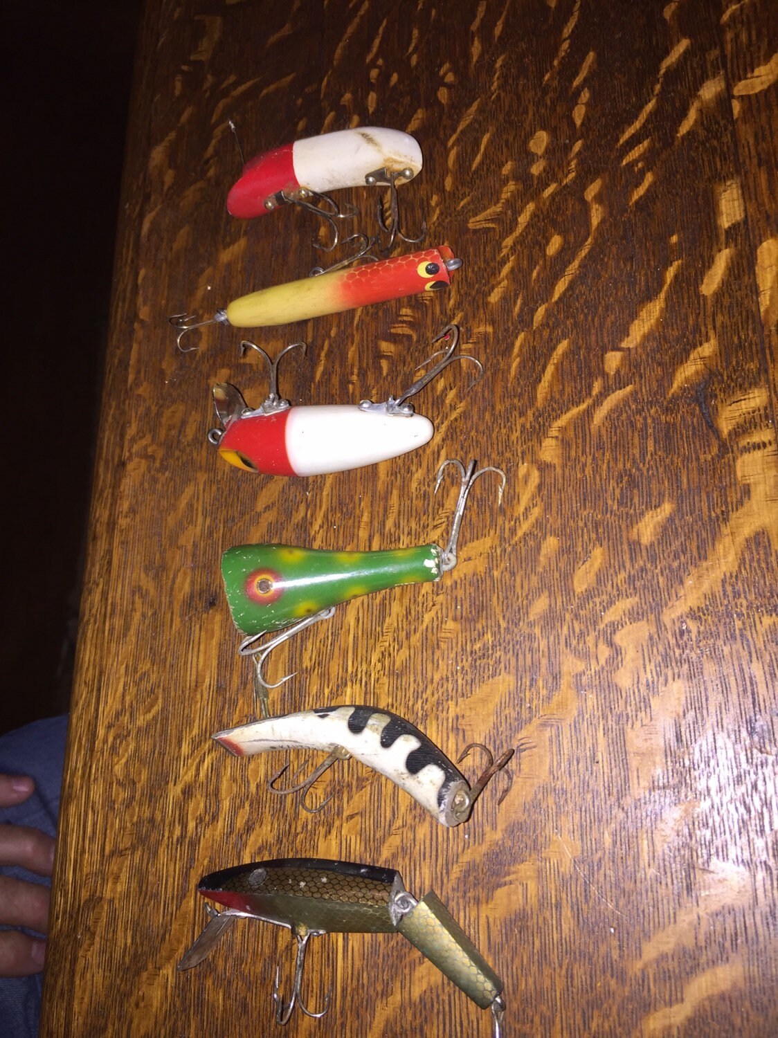 Set of 6 Antique/vintage Fishing Lures, Tackle, Gear