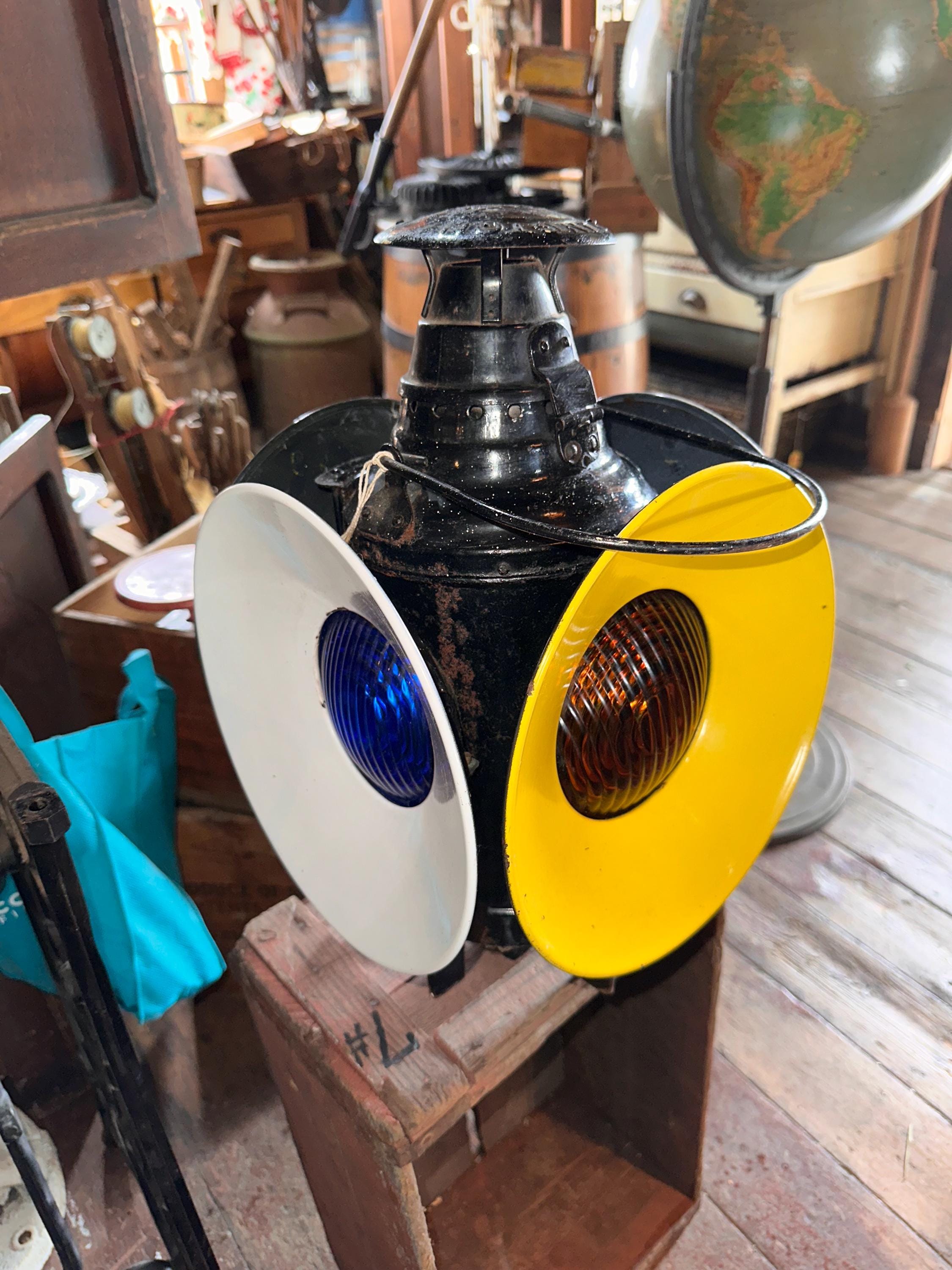 Antique Dressel 4 Way Signal Lantern Railroad Train Switch Light