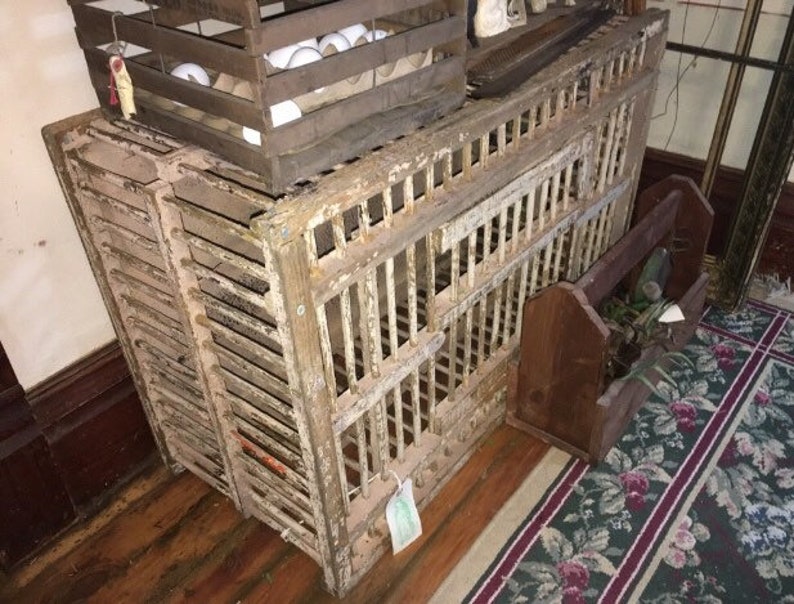 Vintage Chicken Coop Coffee Table All Original Approx 35x24x16