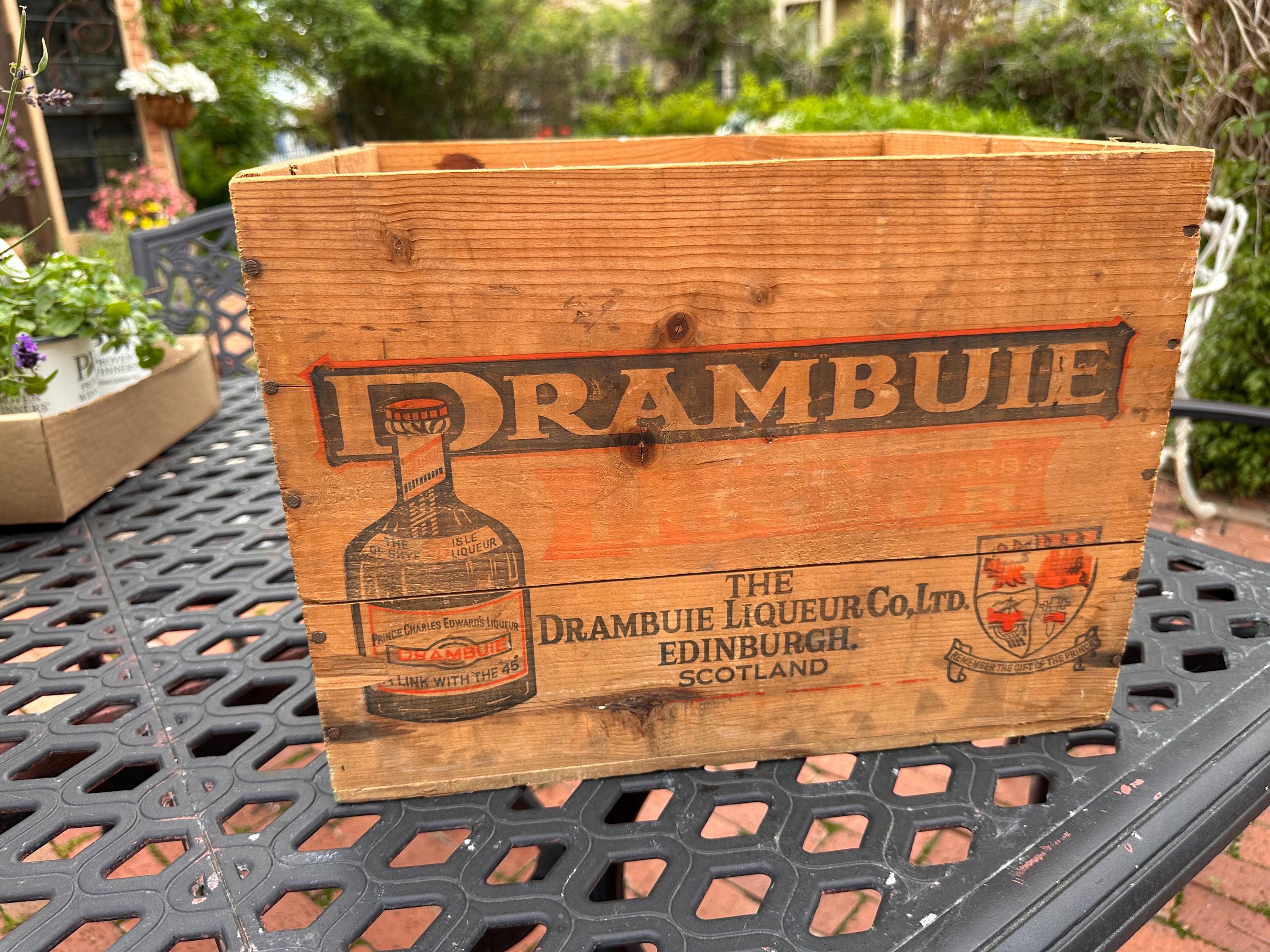Vintage Drambuie Liqueur Co. Crate From Edinburgil Scotland, Great
