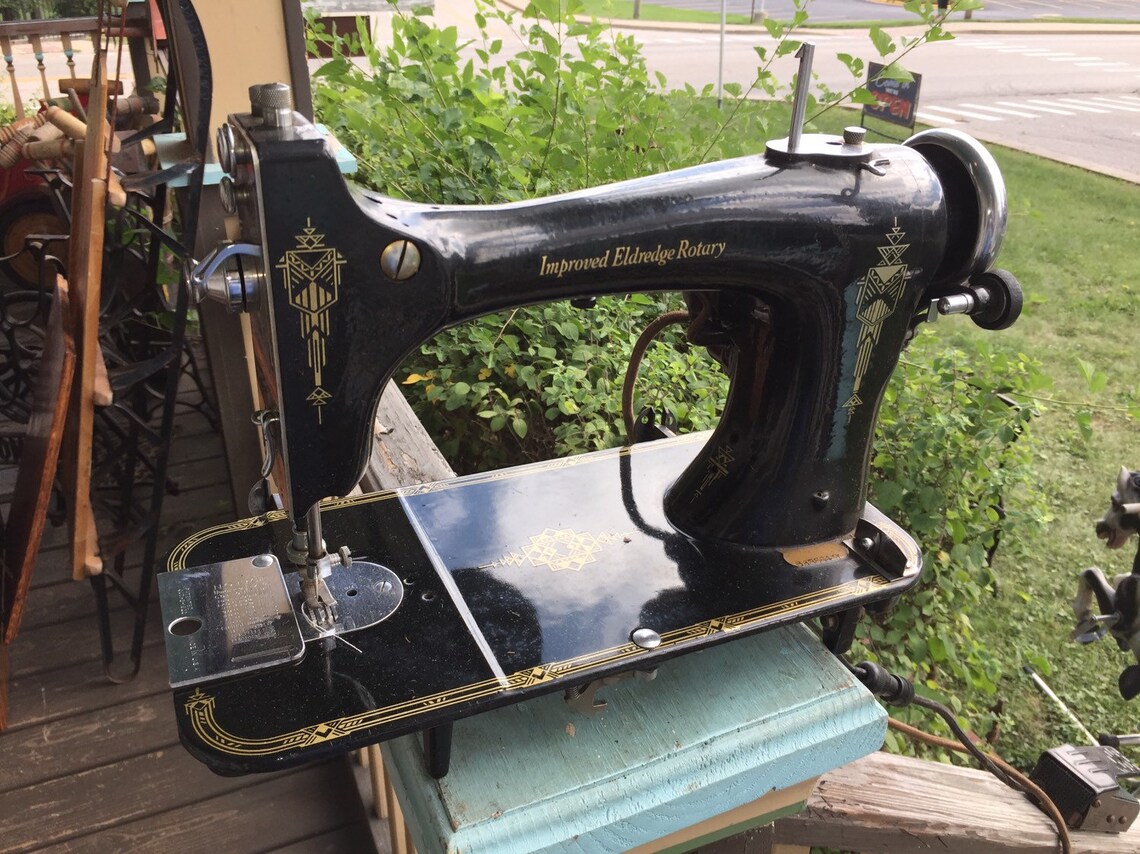Antique Improved Eldredge Rotary Sewing Machine with motor and Etsy