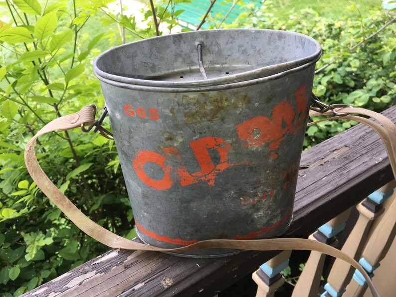 Vintage Old Pal Minnow Bait Bucket Galvanized Pail Great Etsy
