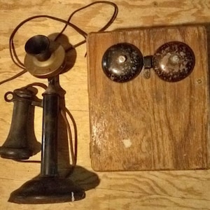 Antique Western Electric Co, Candlestick Original Telephone and Ringer ...