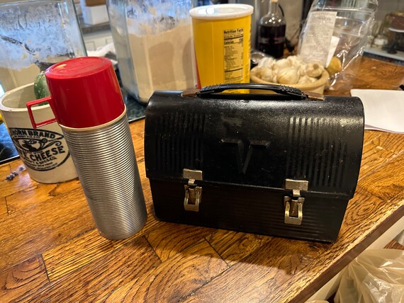 Vintage Lunch Box & Thermos, Icy Hot Thermos, Metal Lunchbox