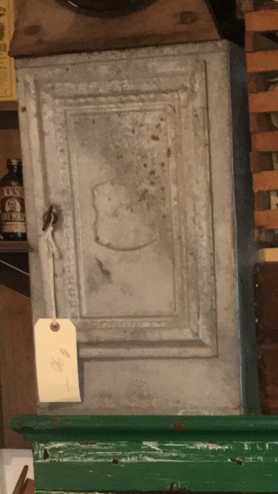 Early 1900s Galvanized Tin Bread Pie Cabinet Safe Etsy