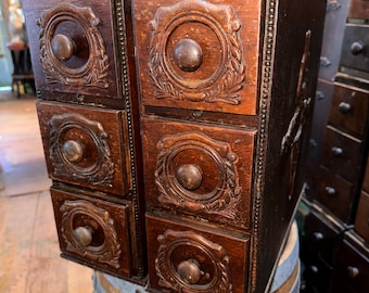 6 Drawer Sewing Cabinet Unit, Turn of the Century, Combine For Great Unit, Ready For Paint Or Stain, separate units