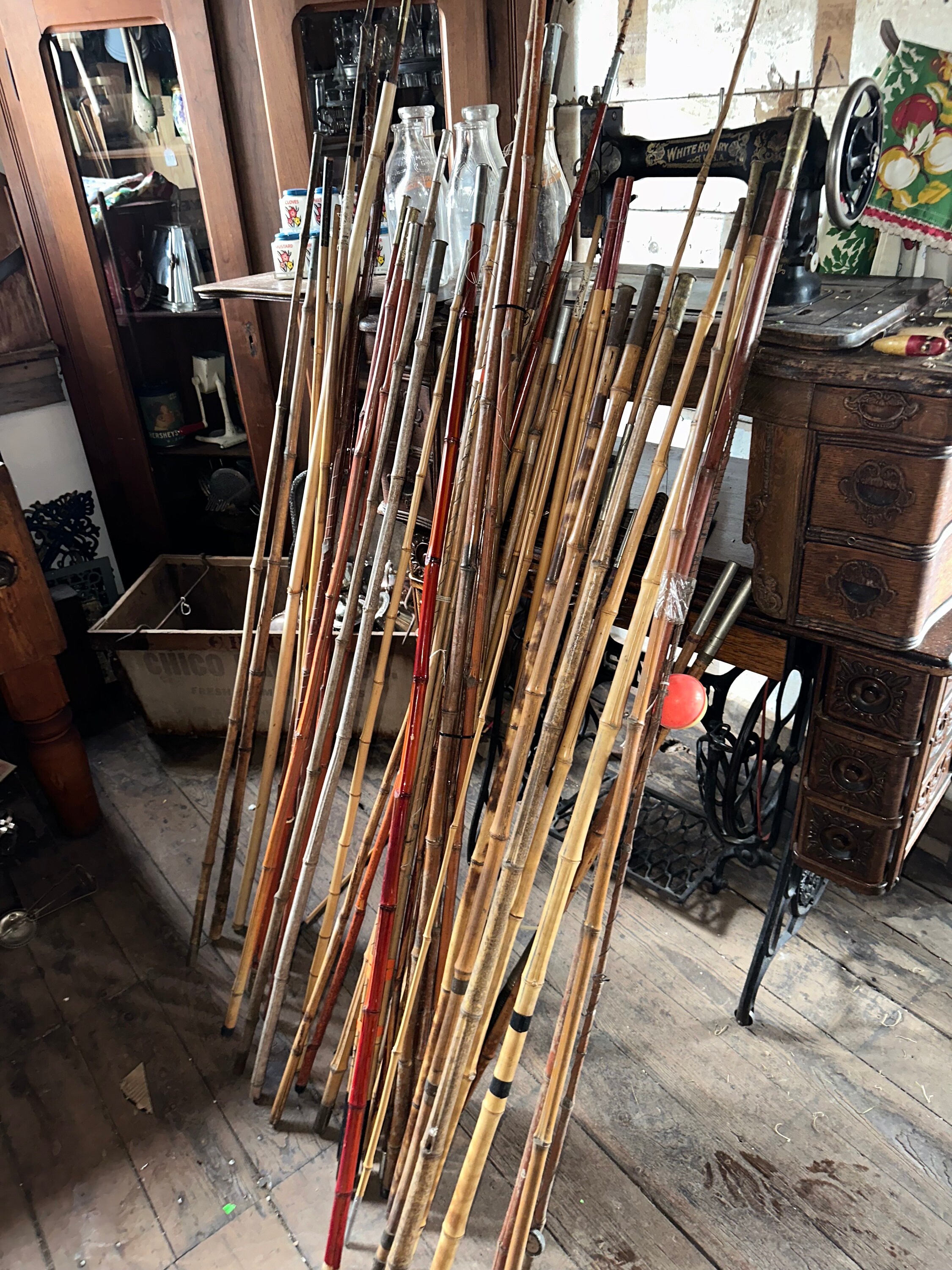 Antique Fishing Rod Bamboo 