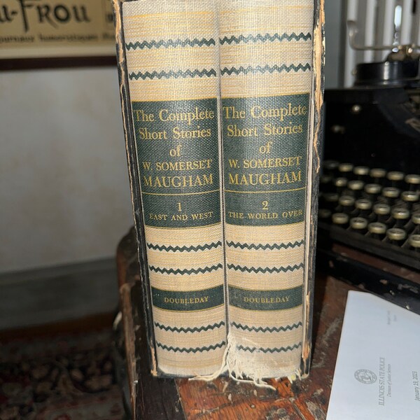 The Complete Short Stories of W. Somerset Maugham 1934, 2 Volume Set HC Book Damage to binding/cover of volume 2