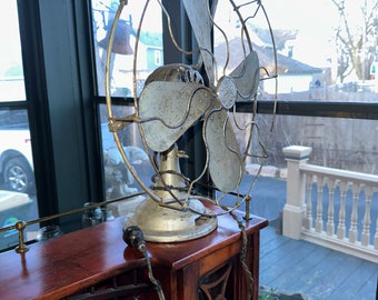 Vintage 1940s Emerson Electric Oscillating Fan Model 6250-D Brass