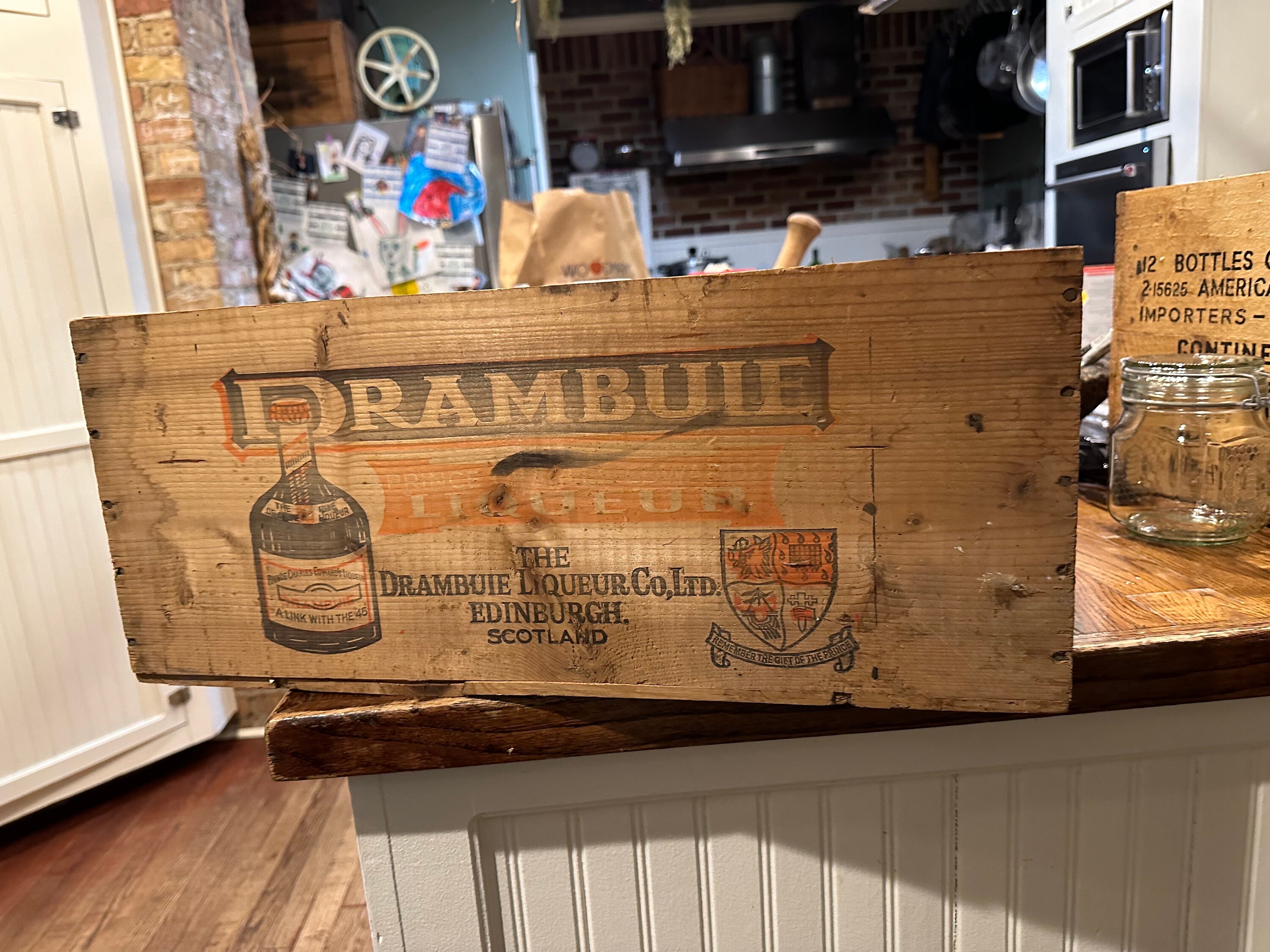 Vintage Drambuie Liqueur Co. Crate From Edinburgil Scotland, Great