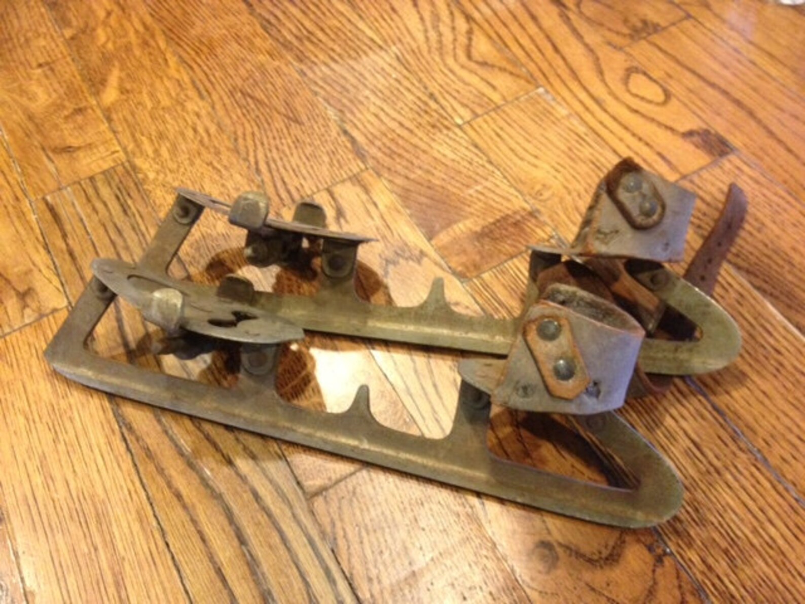 Vintage Metal Strap on Ice Skates for Display Only Etsy