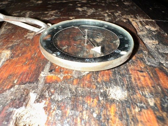 Vintage Japanese Pocket Compass Glass Transparent See Thru
