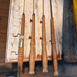 4 pc wooden antique fishing pole Used Vintage 7' 1 Piece Deep Sea Rod Model 2532 – cssportinggoods Vintage Imperial Wood Handle Fishing