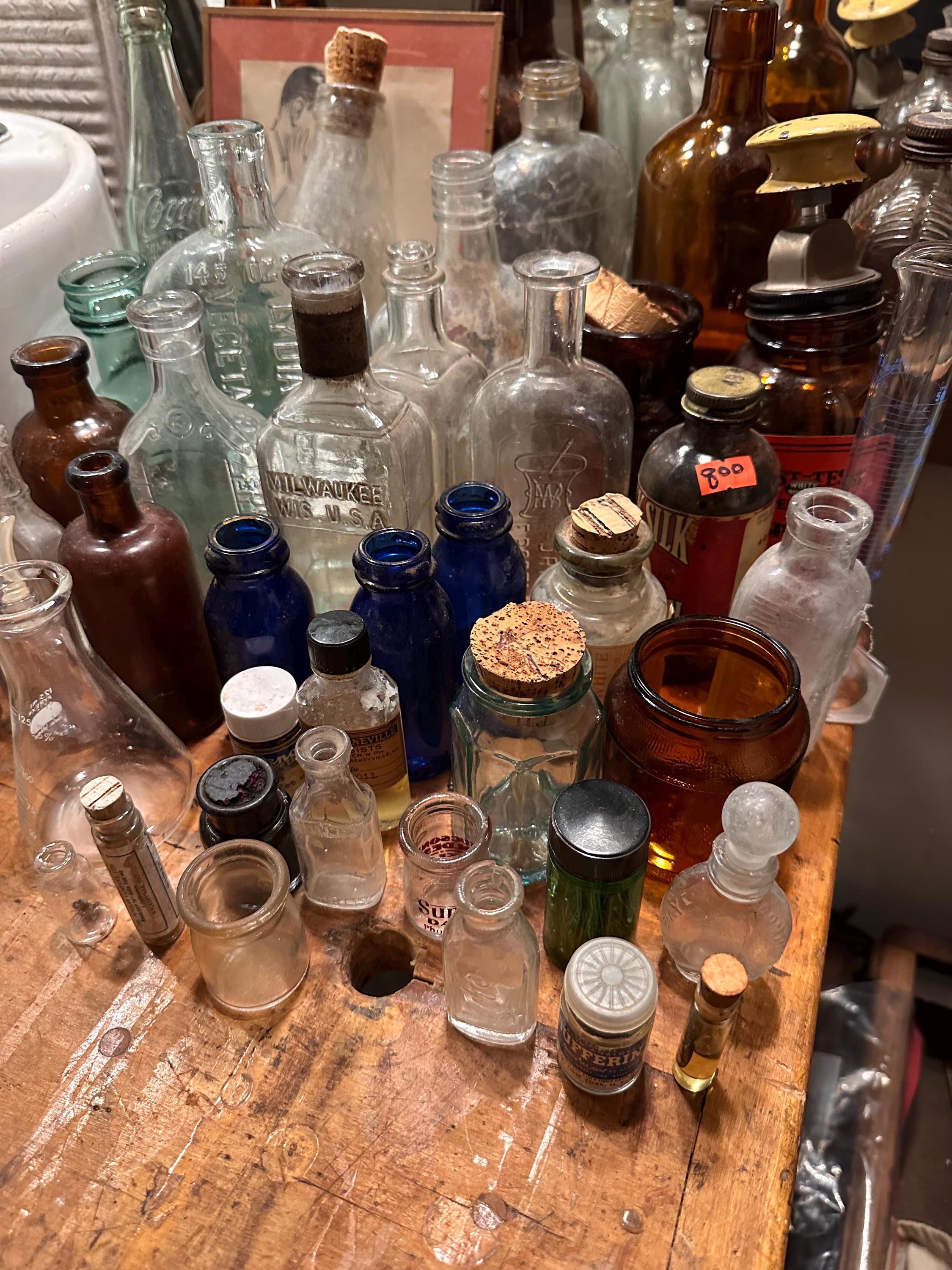 Various Vintage Glass Bottles Approximately 1920's to 1940's