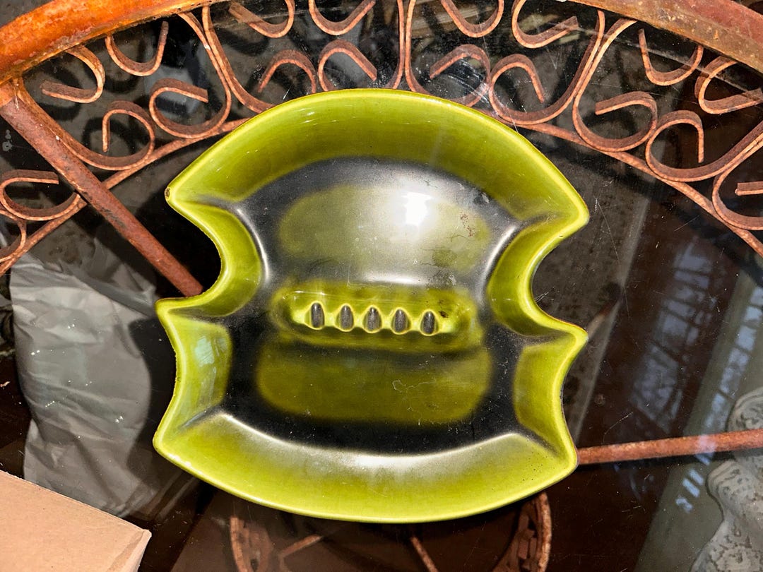 Vintage treasure Craft green Ceramic Ashtray Made in USA #8005 - Etsy