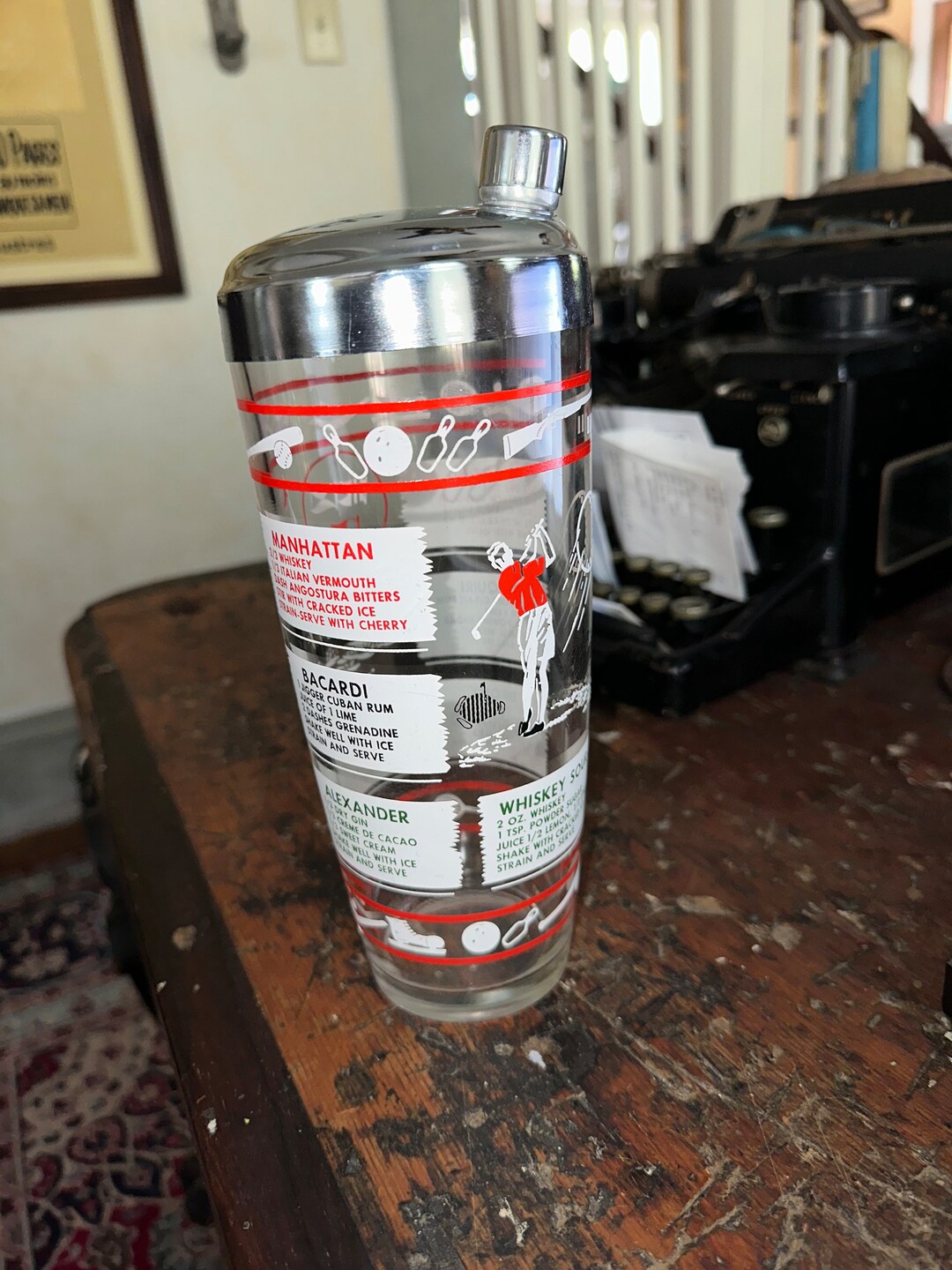 Vintage Extra Large Cocktail Shaker, Glass, Excellant Condition, Approx ...
