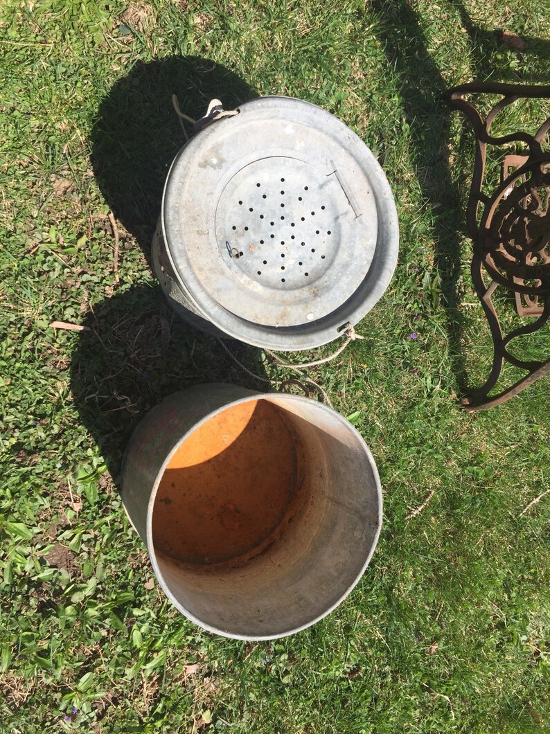 Vintage Minnow Bait Buckets Galvanized Pail nice Etsy